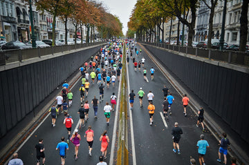 Corredores em prova de corrida de rua
